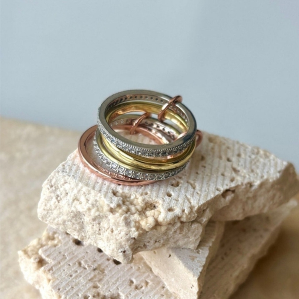Tri-Color Stacking Ring Set - Picture 5 of 5